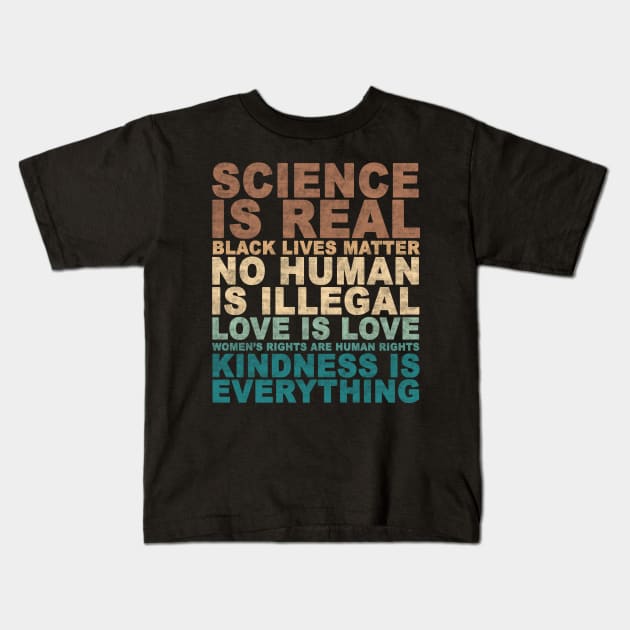 HUMAN RIGHTS & WORLD TRUTHS Kids T-Shirt by SilverTee